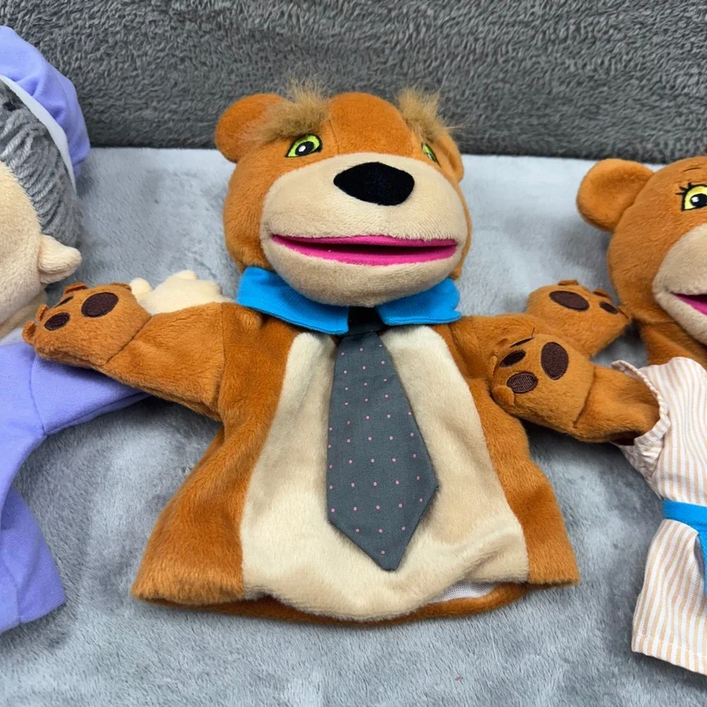 Lakeshore Learning Hand Puppets Set 3 Goldilocks Bears Grandma Plush Good‎ Size